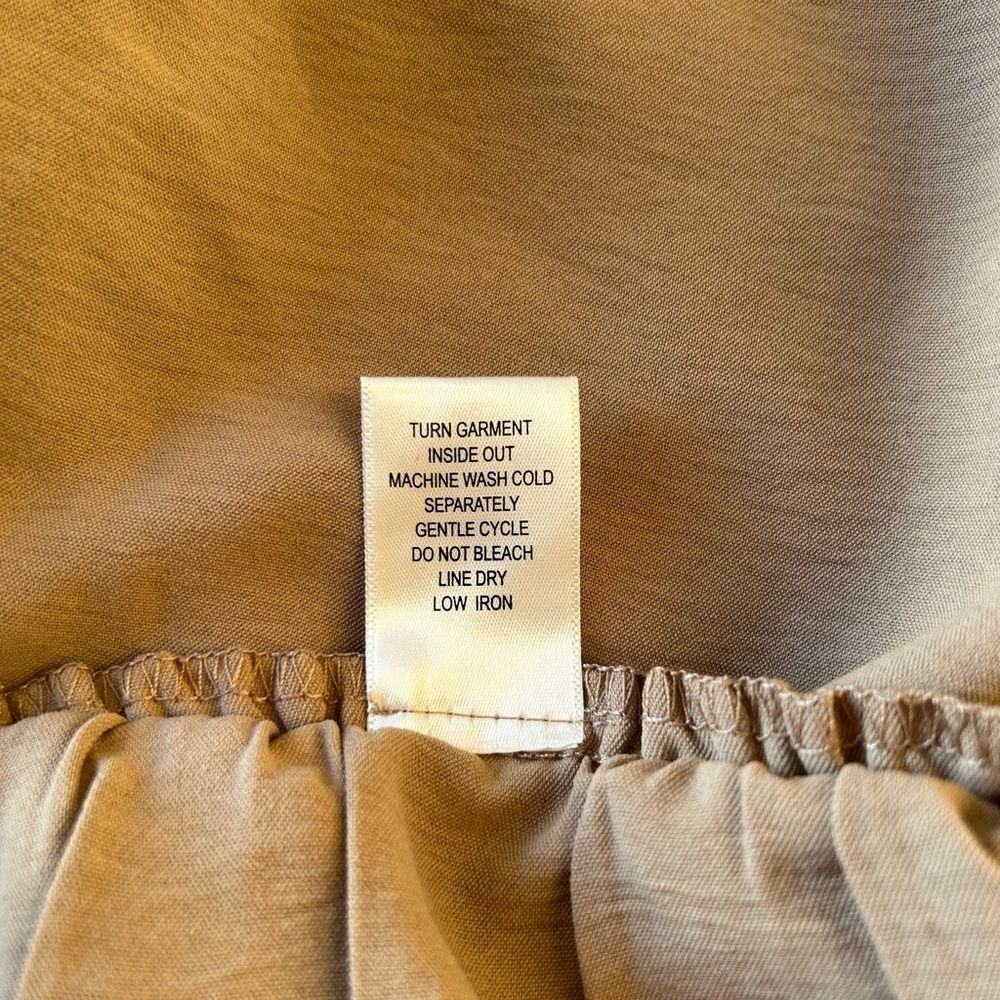 Unbranded Tan Jogger Pants Elastic Paperbag Waist Boho Casual Workwear 37x25 - Picture 10 of 12